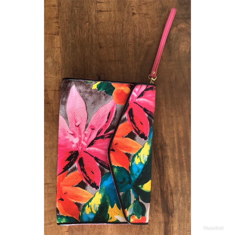 Kimchi Blue Tropical Floral Envelope Clutch Strap